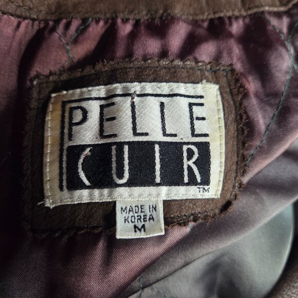 Pelle Cuir Leather Coat M | Vintage 80s Brown Double Breasted Trench - Picture 9 of 9